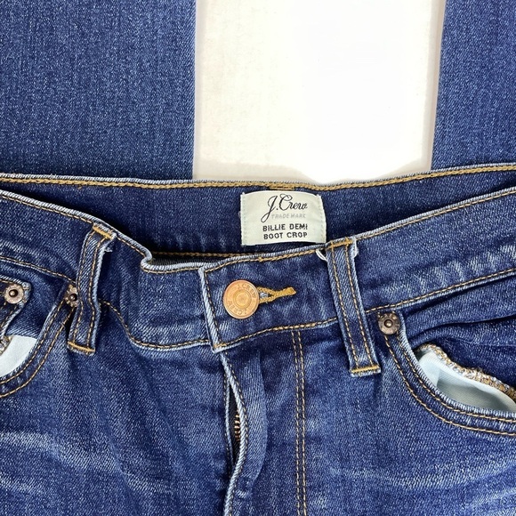 J. Crew Medium Wash Stretch Billie Demi Boot Crop Jeans - Picture 4 of 4